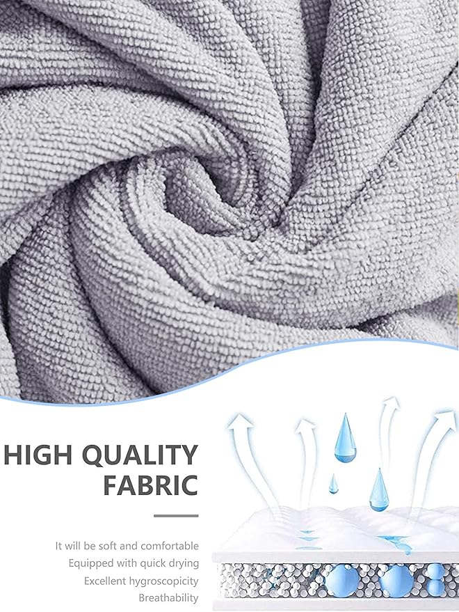 Surf Poncho Hooded Changing Towel Swim Robe with Zipper Plus Size Terry Cloth Swim Cover Up for Adults Men Women Towel Poncho Hoodie surfing accessories(Black) (Grey)