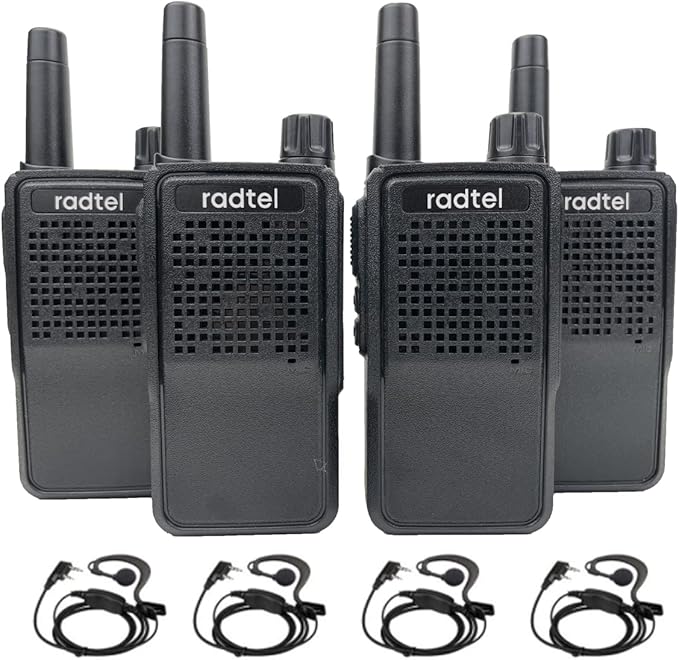 Radtel RT-518 Rechargeable Walkie Talkies for Adults Long Range Handheld FRS Two Way Radio 22CH Handsfree VOX for Camping Hiking (4 Pack)