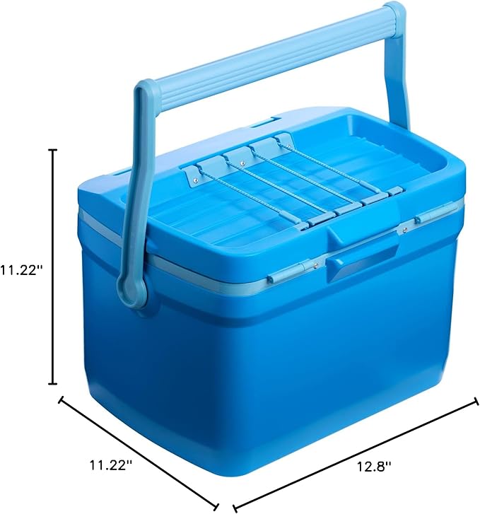 Stanley Adventure Outdoor Cooler 16 qt | Heavy Duty Outdoor Camping Cooler with Easy Carry Top Handle | 36 Hour Cooling Ice Chest for 21 Cans| BPA-Free | Azure