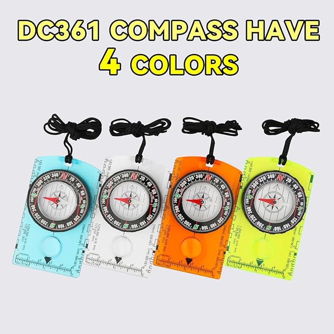 Orienteering Compass, Wilderness Survival Compass for Kids- Magnetic Gear Set Navigation Map- Backpacking Camping Hunting Survival