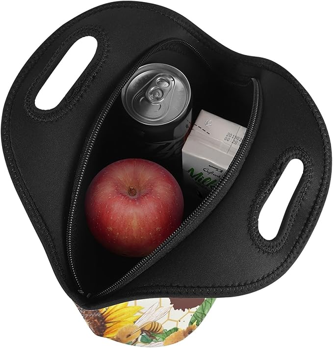 Neoprene Lunch Bags Thermal Insulated Lunch Tote Bag Reusable Washable Neoprene Picnic Bag for Women Men