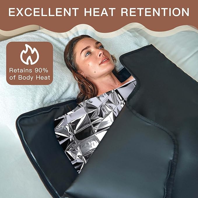 Kanayu 100 Pack Sauna Wrap Foil Blanket 64 x84 Sauna Blanket Bulk Disposable Thermal Blanket Foil Wrap Use with Far Infrared Sauna Blanket Therapy
