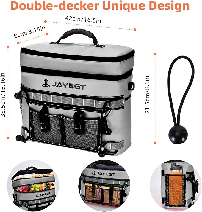 Kayak Cooler Behind Seat - Waterproof Cooler Bag Compatible with Lawn-Chair Seat Kayak,Kayak Accessories Camping Cooler, Portable Ice Chest for Fishing, Beach,Picnic, Trips