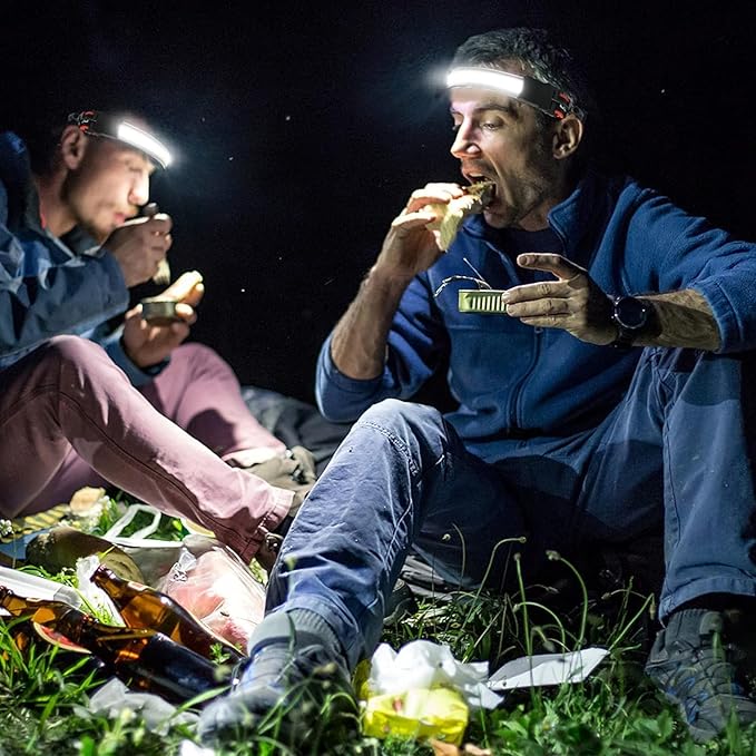 Rechargeable Headlamp 2 Pack, 1000 Lumen 230° Wide Beam Headlamp with 3 Modes, Super Bright LED Headlamp, Lightweight Illumination Head Lamp with Red Taillight for Hiking, Running, Fishing, Camping