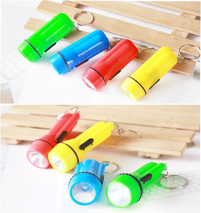 Winbar Mini Flashlight Keychain, 24PCS Bulk Assorted Colors Toy Flashlight for Hiking Camping Party for Kids Night Reading Party Camping Emergency and Hunting