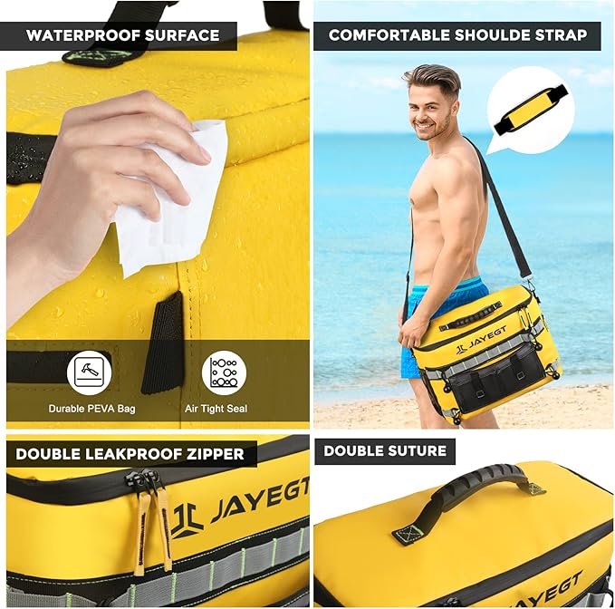 Kayak Cooler Behind Seat - Waterproof Cooler Bag Compatible with Lawn-Chair Seat Kayak,Kayak Accessories Camping Cooler, Portable Ice Chest for Fishing, Beach,Picnic, Trips