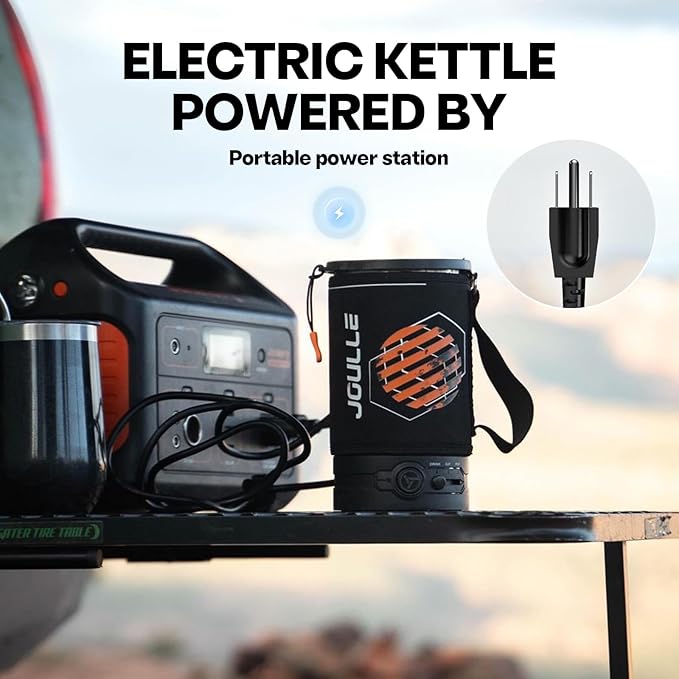 Electric Kettle, Multi-Functional Portable Travel Water Boiler Cooker, 16 oz Electric Kettle for Coffee, Cooking, Popcorn Maker, Camping RV Essentials (Joulle Kettle Pot Blossom)