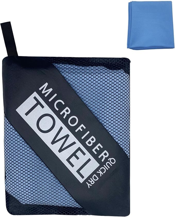 Quick Dry, Super Absorbent Microfiber Towel - Perfect for Travel, Gym, and Camping. Ultra Compact, Lightweight. Ideal for Trip, Beach, Shower, Backpacking, Pool.