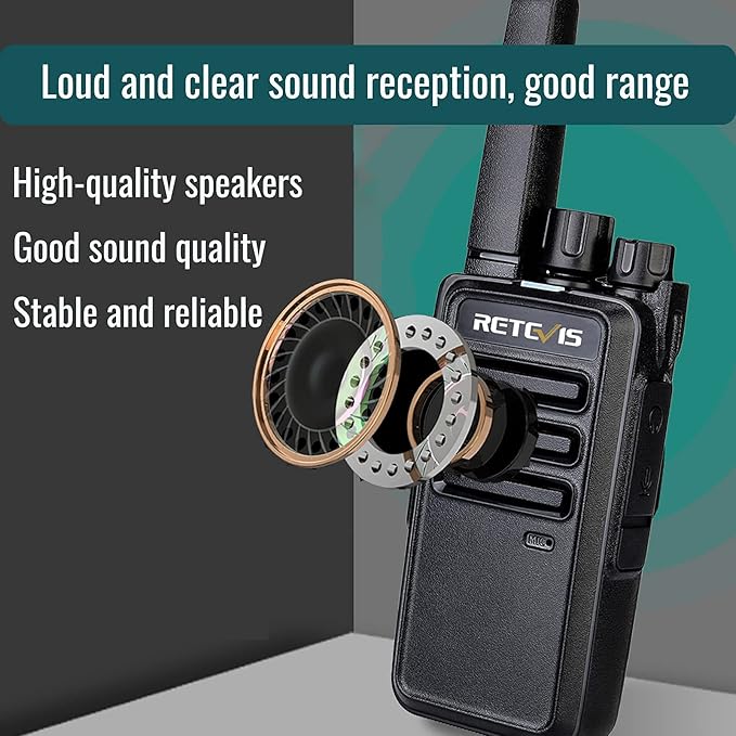 Retevis RT68 Walkie Talkies with Earpiece, Portable FRS Two-Way Radios Rechargeable, with 6 Way Multi Unit Charger, Hands Free, Long Range, Rugged 2 Way Radios 6 Pack for Adults School Church
