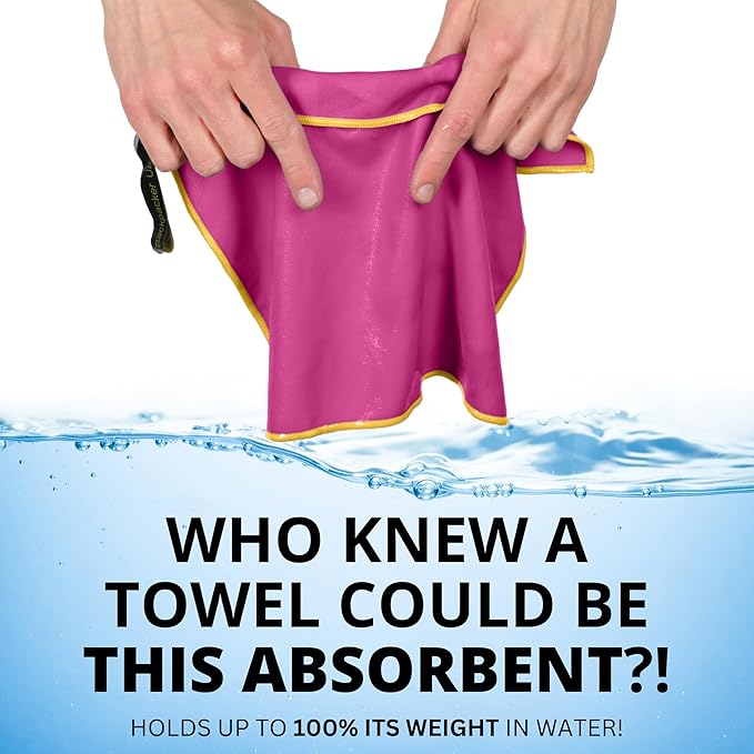 Backpacking Ultralight Quick Dry Microfiber Soft Fast Drying Hand and Face Towel Wash Cloth Camping Yoga Hiking Active Lifestyle Small (Magenta)