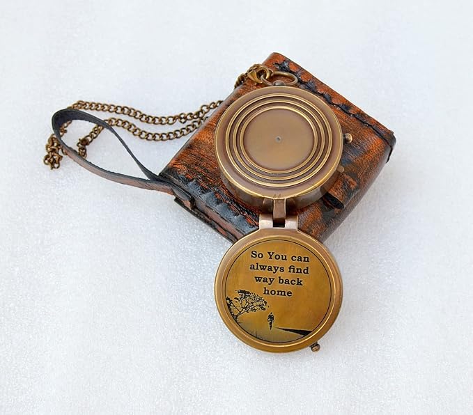 NAUTICAL COLLECTION “So You Can Always Find Your Way Back Home” Quote Engraved Compass | Unique Gifts for Son, Father, Love, Partner, Spouse, Fiancé.-Steampunk Accessory-Beautiful Handmade Gift