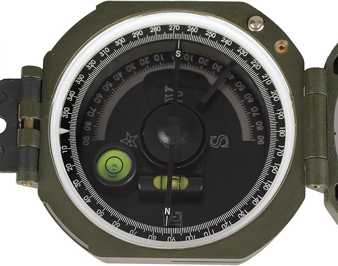 SVBONY Camping Military Compass Pocket Transit Multifunction Compass Lensatic Sighting Fluorescent Waterproof for Hunting Hiking with Strap