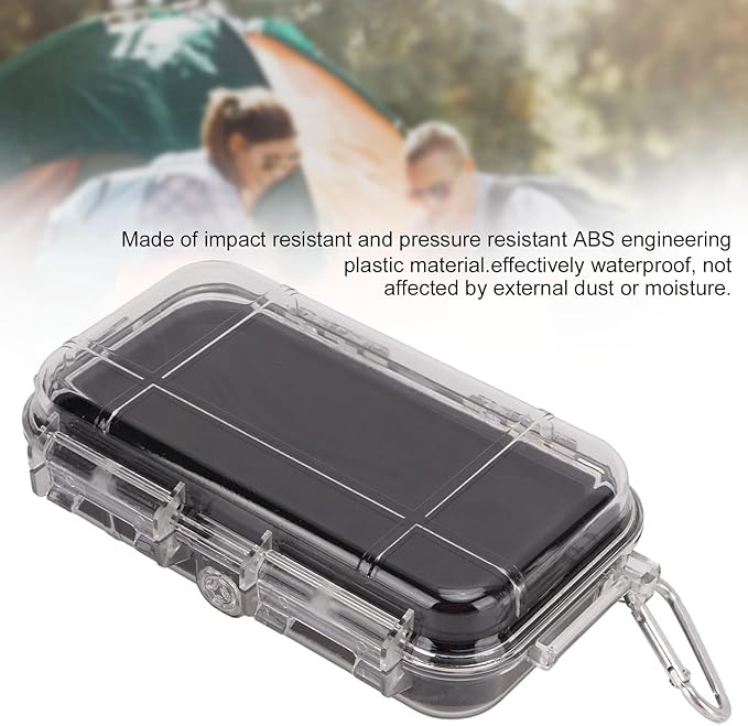 Waterproof Survival Storage Box Plastic Shockproof Box with Shock Absorption Liner Transparent Outdoor Dry Airtight Case for Camping Hiking
