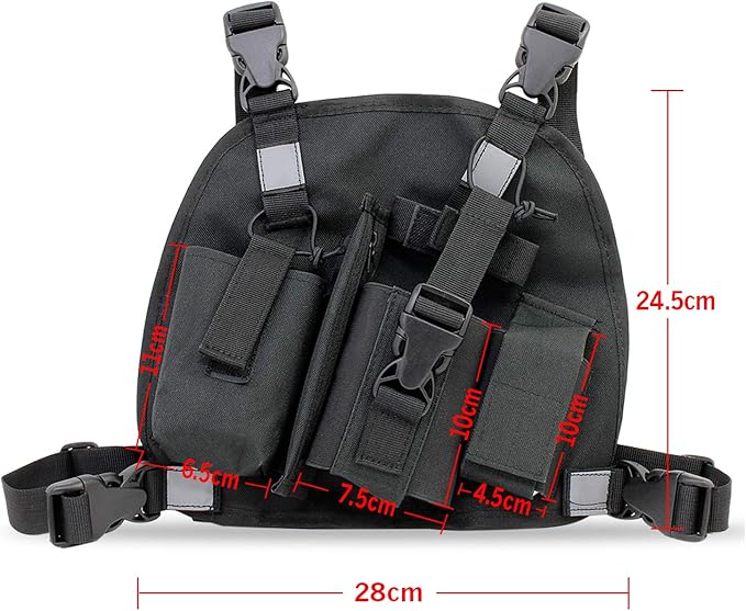 abcGoodefg Radio Chest Harness Chest Front Pack Pouch Holster Vest Rig for Two Way Radio Walkie Talkie(Rescue Essentials)