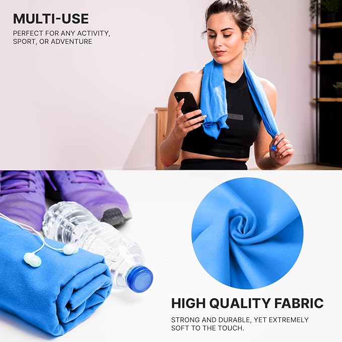 Microfiber Towel 60” by 36” for Camping, Yoga, Gym, Travel - Highly Absorbent Cleaning Cloth, Quick Drying Lightweight Material - Lint Free, Scratch Free Towels Washable and Reusable
