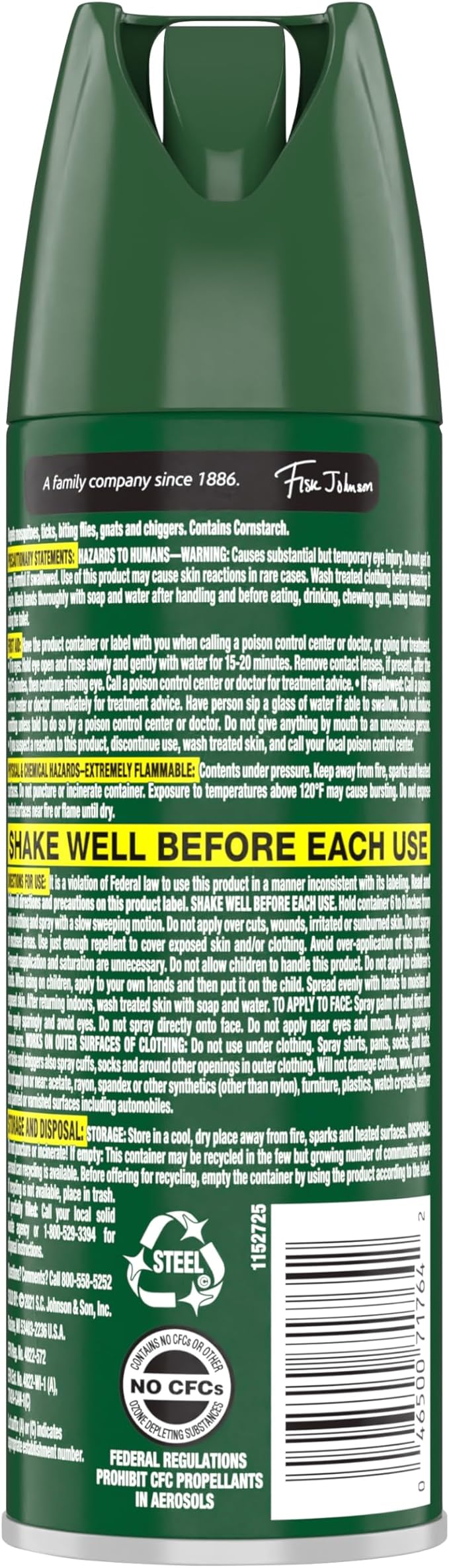 OFF! Deep Woods Insect Repellent Aerosol, Dry, Non-Greasy Formula, Bug Spray with Long Lasting Protection from Mosquitoes, 4 Oz, 4 Count