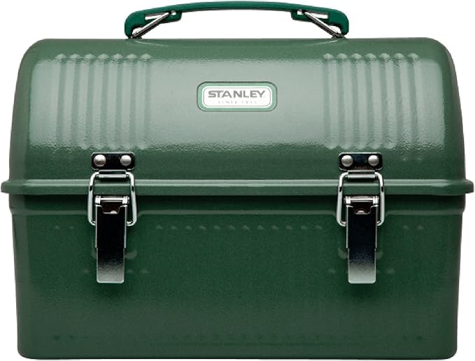 Stanley Classic Lunch Box 10 qt | Vintage Metal Lunchbox | Durable Meal Container with Handle and Latch | Stores Food, Drinks, Thermos, Water Bottle