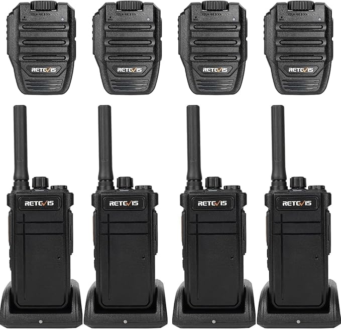 Retevis RB37 Bluetooth Two Way Radio, Wireless Walkie Talkies with Mic, Auto-Connection, VOX, 2000 mAh, USB-C, Walkie Talkies for Camping Security(4 Pack)
