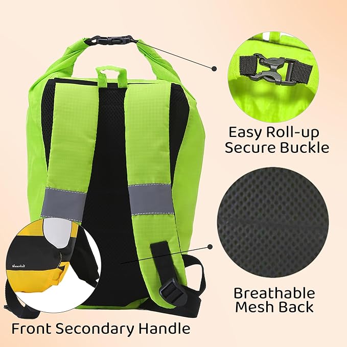 Kids Beach Bag Dry Bag Water Proof Resistent Travel Backpack Sacks for swimming Waterproof Backpack (Bee, 5L)