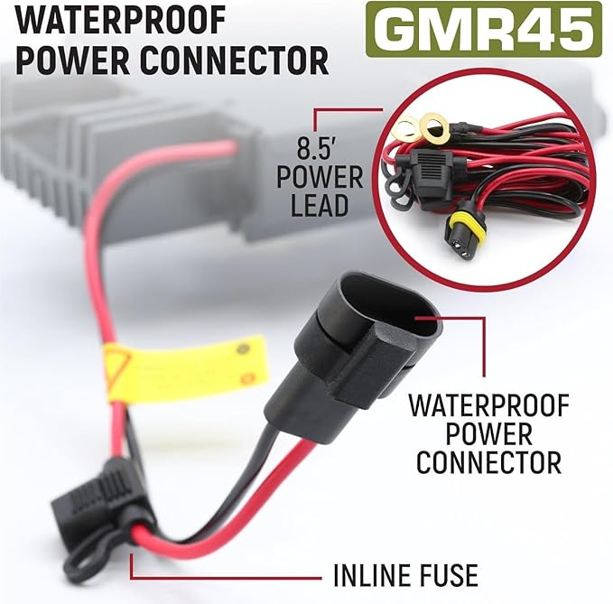 Rugged Radios GMRS 45 Watt Long Range Two Way Mobile Radio Kit for Overlanding Off Road Farming