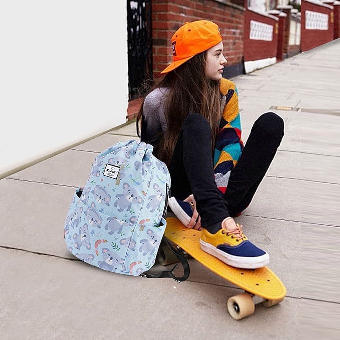 XEYOU Drawstring Sports Backpack Lightweight Gym Yoga Sackpack Shoulder Rucksack Casual Outdoor Daypack for Women and Men