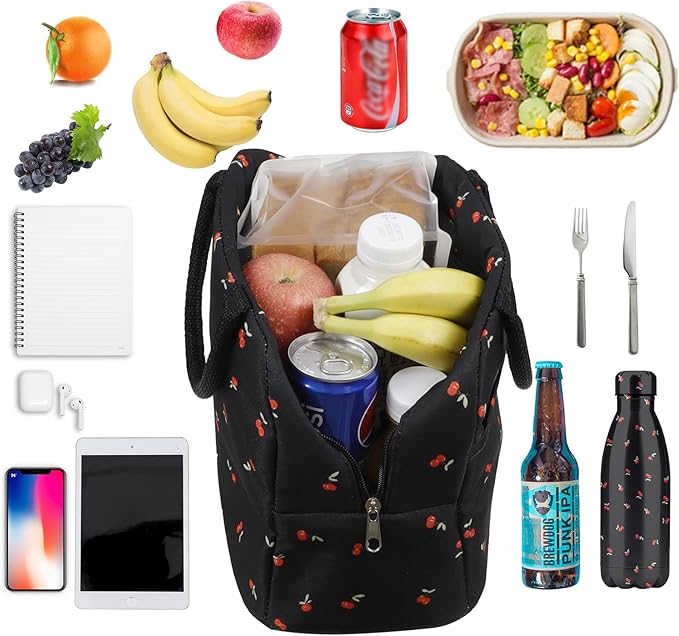 Cute Lunch Bag Women With Placemat and Water Bottle,Insulated Lunch Box for Women,Placemat Keep Clean and Hygienic Durable Leakproof Thermal High Capacity for Travel Picnic Insulated Lunch Bag