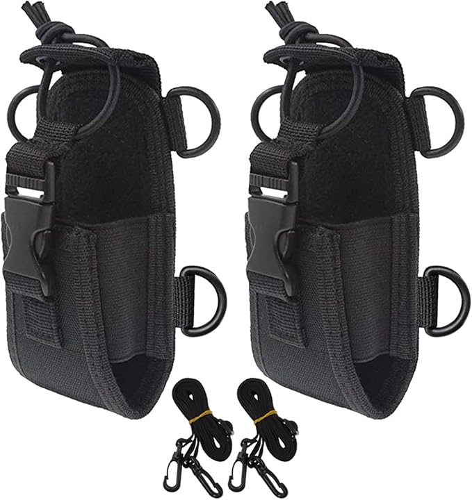 Two Way Radio Case Universal Radio Pouch Bag Holster for GPS Kenwood Yaesu Icom Motorola Baofeng UV5R UV82 TYT UV5RA HYT 888S Retevis H777 Walkie Talkie Nylon Multi-Function