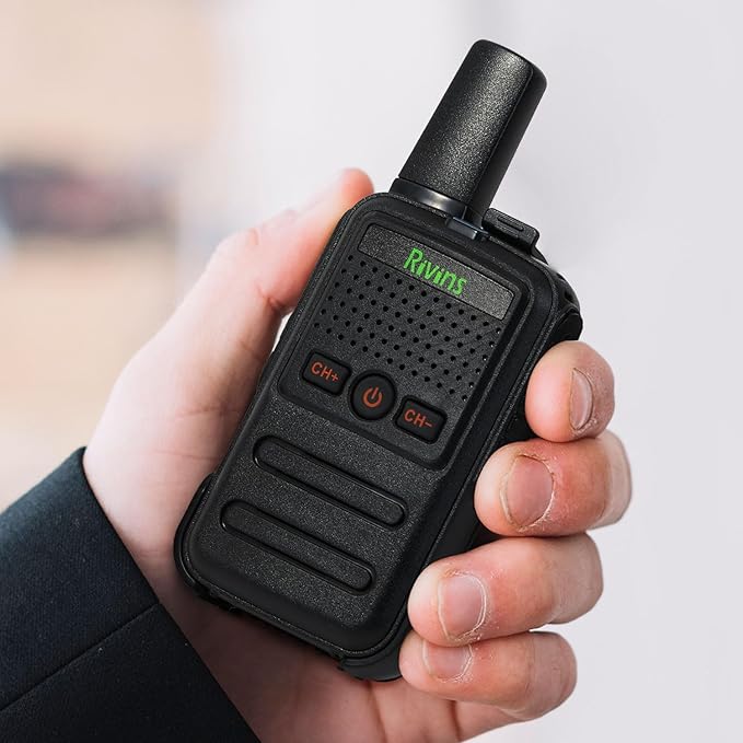 RV-C2 Two Way Radio 16-CH UHF Walkie Talkies Rechargeable with Li-ion Battery and Charger, VOX, Scan (4 Pack)