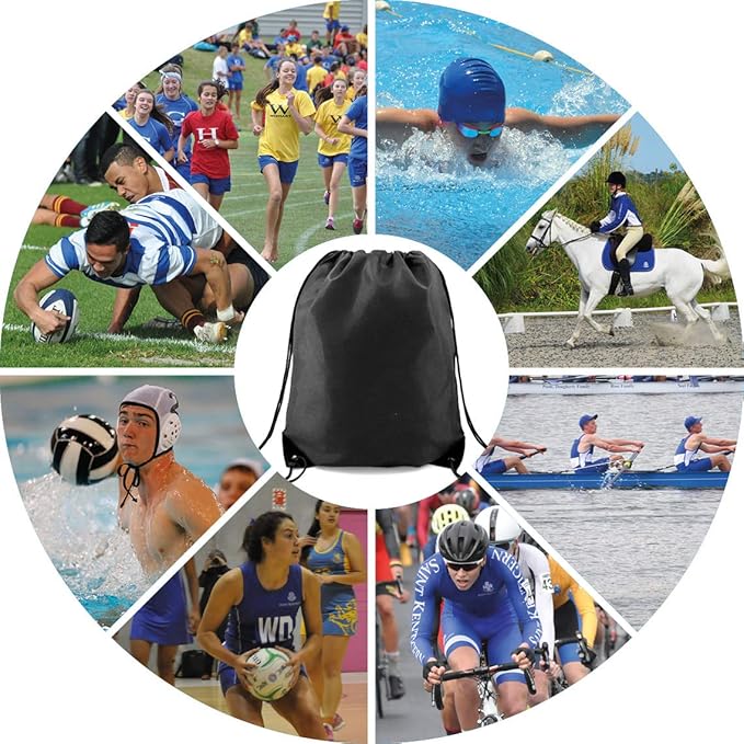 BeeGreen Drawstring Backpack Bags 20,30,50 Packs Reflective String Bags for Gym Sport Trip Cinch Sack DIY for Women Men
