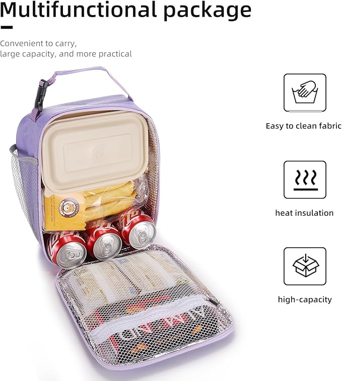 Lunch box Lunch bag for men women Insulated Lunchbox Lunch bags for Work Picnic Travel (Purple)