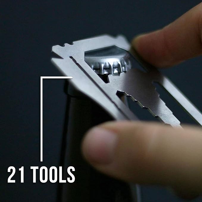 Wallet Multi-Tool, Pocket Monkey X Credit Card Tool, Bottle Opener, Stainless Steel, MADE IN USA