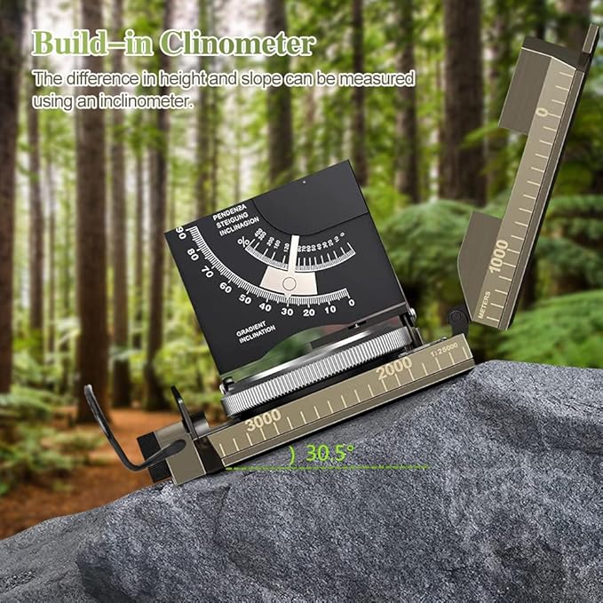 Military Compass, Hiking Compass for Survival with Lensatic Sighting, Luminous Navigation Compass Waterproof for Backpacking Orienteering Camping
