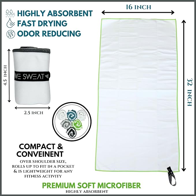 Microfiber Gym Towels for Sweat, Body, Soft and Absorbent Towels, Sweat Towel, Microfiber Bath Towels for Shower, Camping, Hiking, Gym, Exercise Fitness Gear