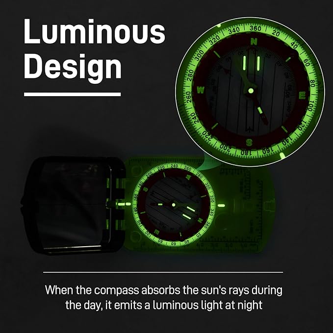Sportneer Compass Hiking Survival Compass with Mirror Orienteering Compass Boy Scout Compass for Kids Gifts Hiking Camping Backpacking Map Navigation