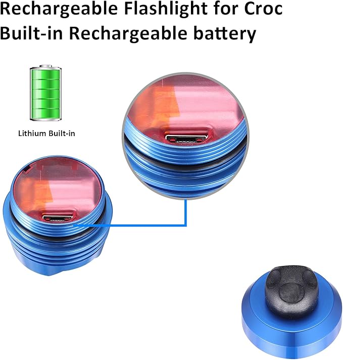 RAHAN Croc Lights for Shoes,2 PCS Croc Headlights,Light Up Charm Accessories for Kids Adults Croc, Hands-Free Night Light, Camping Lights,IP65 Waterproof Light, Blue