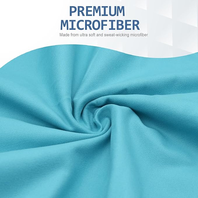 Eunzel Quick Dry Camping Towel, Microfiber Travel Towel Super Absorbent Fast Drying Towel for Camping, Beach, Gym, Backpacking, Yoga & Swimming(24" x 48", Navy/Cyan)