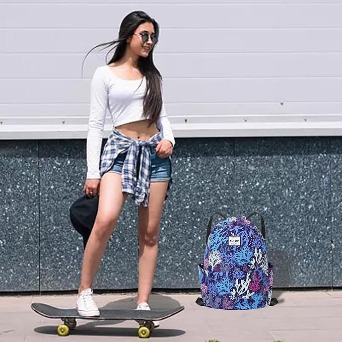XEYOU Drawstring Sports Backpack Lightweight Gym Yoga Sackpack Shoulder Rucksack Casual Outdoor Daypack for Women and Men
