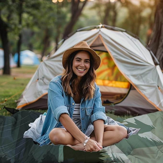 Outdoor Puffy Camping Blanket, Lightweight Windproof Warm Stadium Blanket, Packable Travel Camping Quilt for Cold Weather, Hiking, Backpacking, Sleeping, Hammock, Adventure 78"x 56"