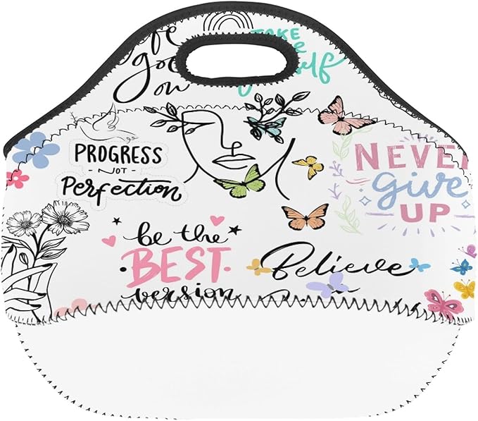 Neoprene Lunch Bags Thermal Insulated Lunch Tote Bag Reusable Washable Neoprene Picnic Bag for Women Men