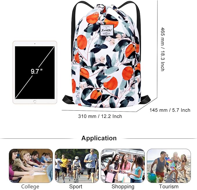 XEYOU Drawstring Sports Backpack Lightweight Gym Yoga Sackpack Shoulder Rucksack Casual Outdoor Daypack for Women and Men