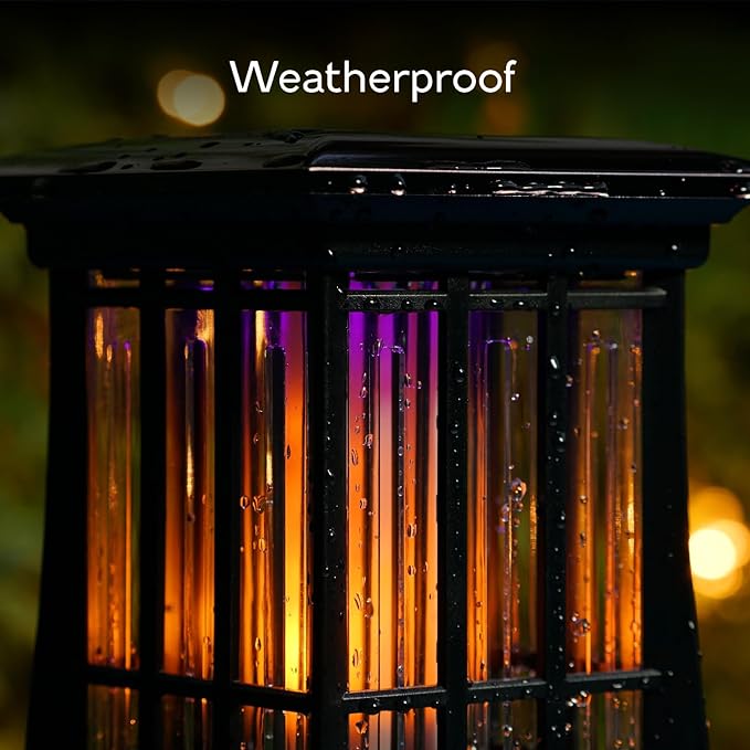 PIC Solar Flame Effect Patio Lantern Bug Zapper, ½ Acre Coverage, 2 Pack