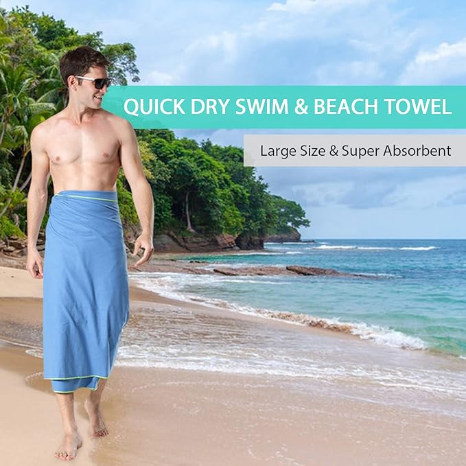 Your Choice Microfiber Travel Towel, Fast Drying Towel for Camping, Travel, Beach, Gym, Backpacking, Sports and Swimming. Sweat Absorbent, Lightweight and Ultra Compact