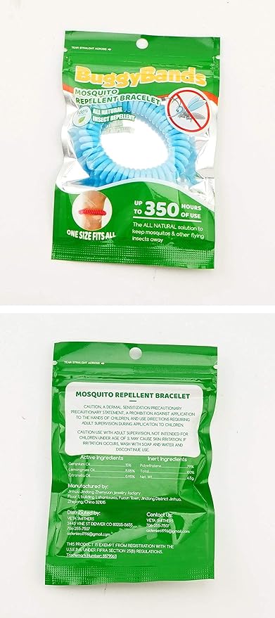 Mosquito Bracelets, 24 Pack Individually Wrapped, DEET Free, Natural and Waterproof Band