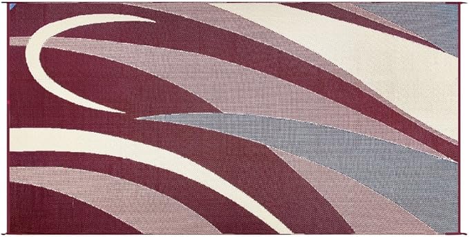 Stylish Camping GB5 Burgundy/Black 8' x 16' Graphic Mat
