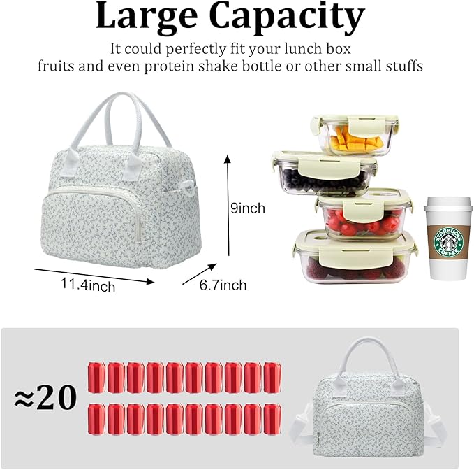 Insulated Lunch Bag for Women Men Large Reusable Lunch Box Adult Leakproof Portable Cooler Tote Bags for Work Picnic (lavender)