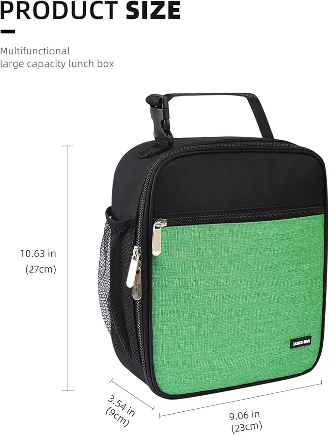 Lunch box Lunch bag for men women Insulated Lunchbox Lunch bags for Work Picnic Travel (Thicken green)