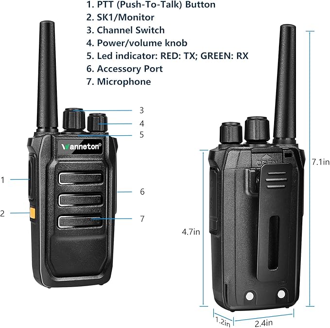 walkie talkies for Adults Long Range,One-Key decoding Copy Frequency,walkie Talkie Compatible with Most Portable Handle Two Way radios 205 Privacy Codes, VOX, Scan, programmable(4 Pack)