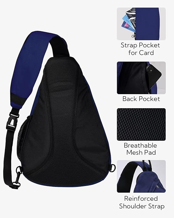 WATERFLY Sling Bag Crossbody Backpack: Over Shoulder Daypack Casual Cross Chest Side Pack