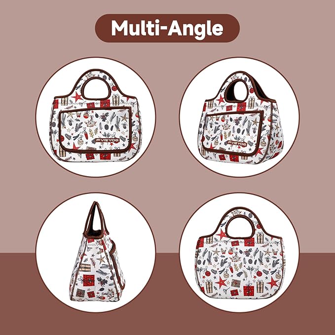 Lunch Bag for Women Soft Neoprene Lunch Bag Lightweight, Thermal Insulated and Reusable Lunch Bag for Women Men