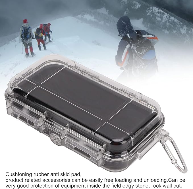 Waterproof Survival Storage Box Plastic Shockproof Box with Shock Absorption Liner Transparent Outdoor Dry Airtight Case for Camping Hiking